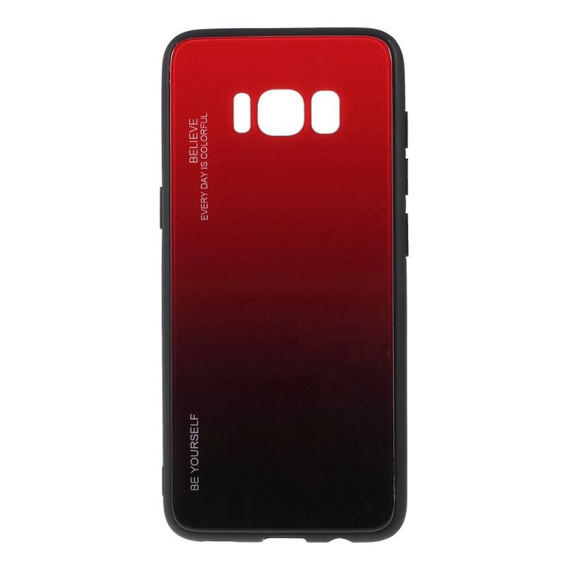 Hoesje Samsung Galaxy S8 Magenta Rood Wees Jezelf Gehard Glas