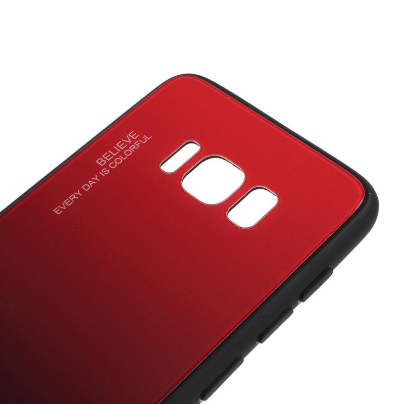 Hoesje Samsung Galaxy S8 Magenta Rood Wees Jezelf Gehard Glas