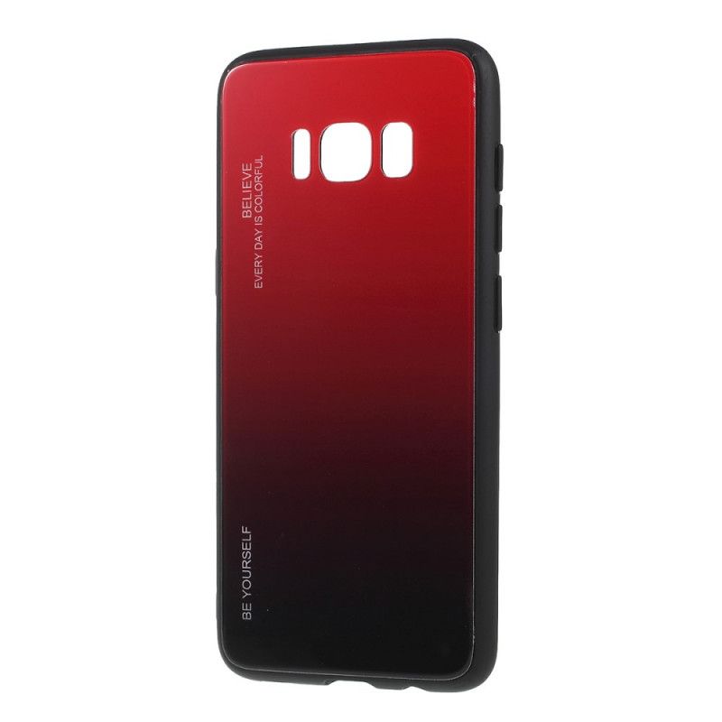 Hoesje Samsung Galaxy S8 Magenta Rood Wees Jezelf Gehard Glas