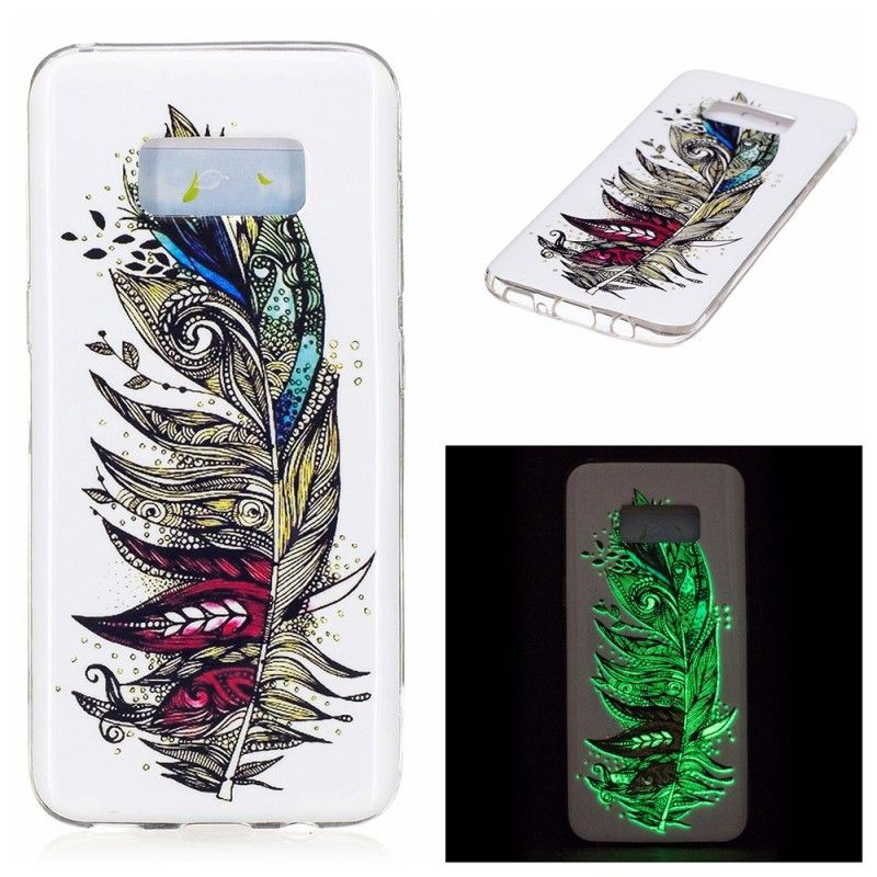 Hoesje voor Samsung Galaxy S8 Fluorescerende Tribale Veren