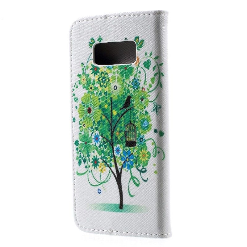 Leren Hoesje voor Samsung Galaxy S8 Bloeiende Boom