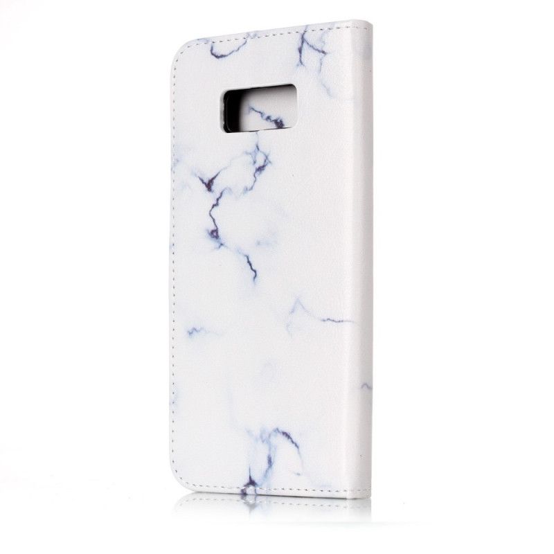 Leren Hoesje voor Samsung Galaxy S8 Magenta Wit Marmer