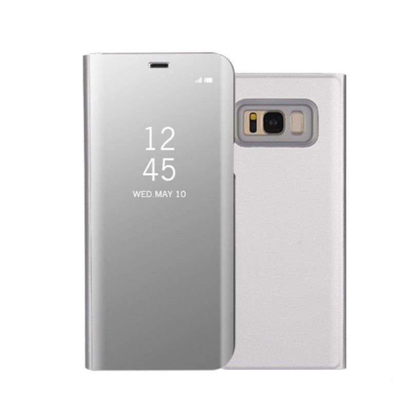 Zichtafdekking Samsung Galaxy S8 Lichtblauw Zwart Spiegel En Leereffect