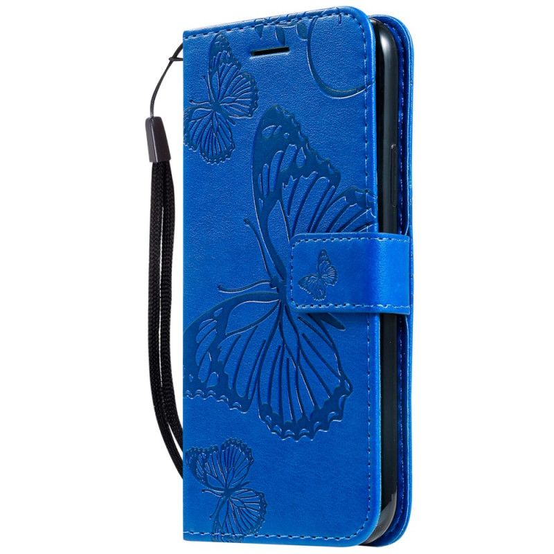 Bescherming Hoesje iPhone 11 Pro Donkerblauw Reuze String Vlinders