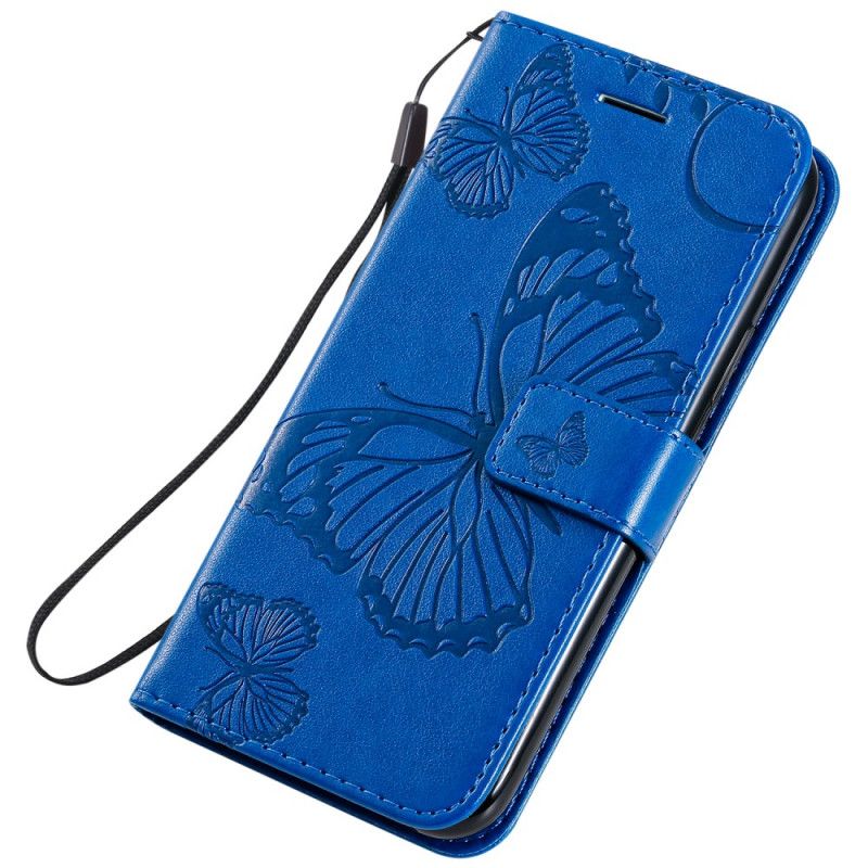Bescherming Hoesje iPhone 11 Pro Donkerblauw Reuze String Vlinders