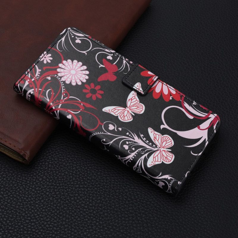 Bescherming Hoesje iPhone 11 Pro Lichtblauw Wit Krankzinnige Vlinders