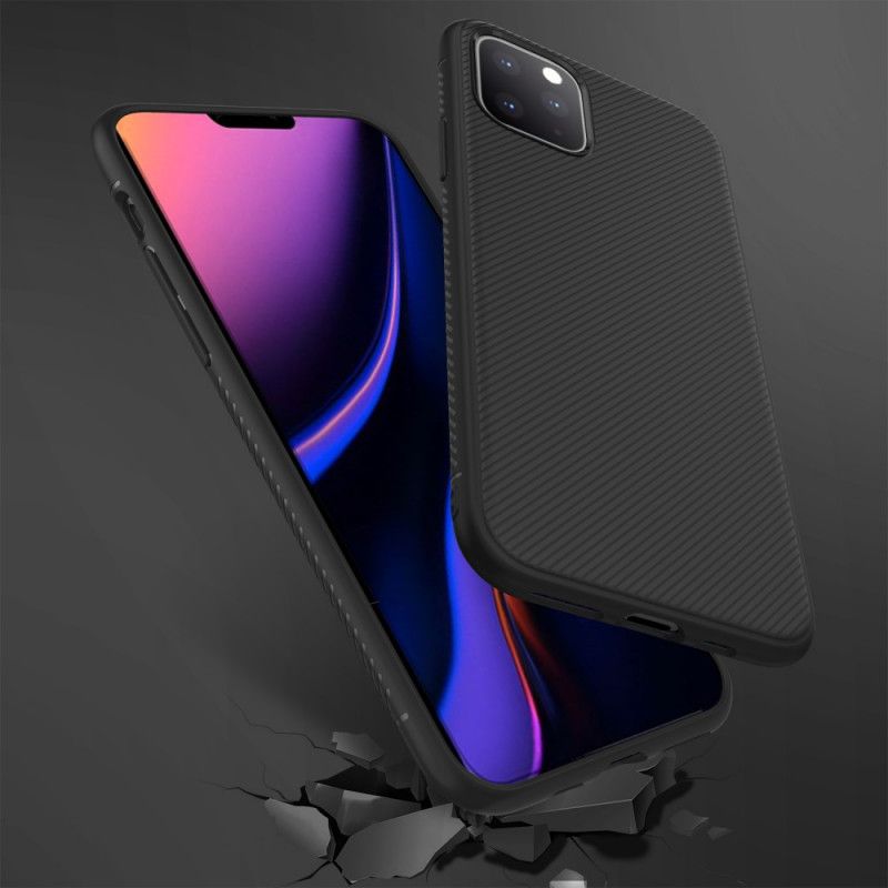 Case Hoesje iPhone 11 Pro Marineblauw Zwart Telefoonhoesje Keperstof Uit De Jazzserie