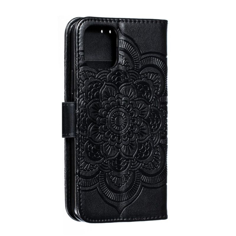 Cover Folio-hoesje iPhone 11 Pro Grijs Zwart Telefoonhoesje Hele Mandala