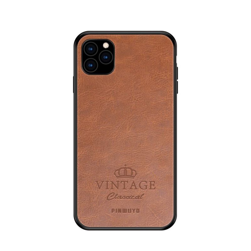 Cover Hoesje iPhone 11 Pro Magenta Zwart Telefoonhoesje Vintage Pinwuyo Leereffect