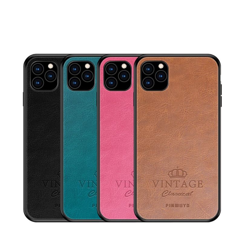 Cover Hoesje iPhone 11 Pro Magenta Zwart Telefoonhoesje Vintage Pinwuyo Leereffect
