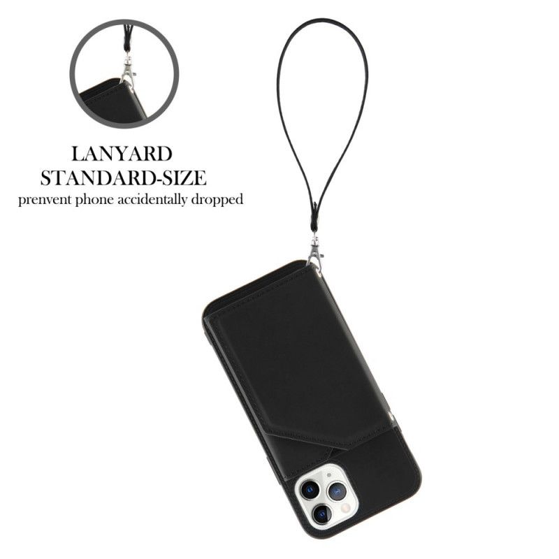 Cover Hoesje iPhone 11 Pro Rood Zwart Telefoonhoesje Handsfree Ondersteuning Voor Meerdere Kaarten