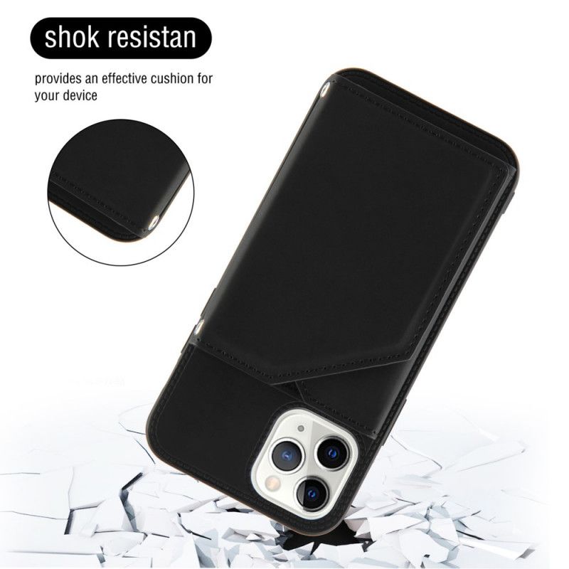 Cover Hoesje iPhone 11 Pro Rood Zwart Telefoonhoesje Handsfree Ondersteuning Voor Meerdere Kaarten