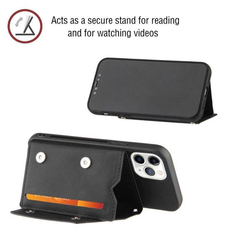 Cover Hoesje iPhone 11 Pro Rood Zwart Telefoonhoesje Handsfree Ondersteuning Voor Meerdere Kaarten