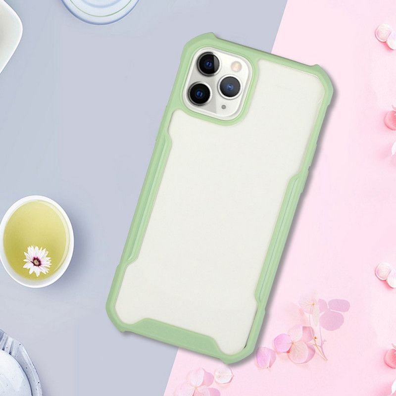 Cover Hoesje iPhone 11 Pro Rood Zwart Telefoonhoesje Hybride Met Gekleurde Randen