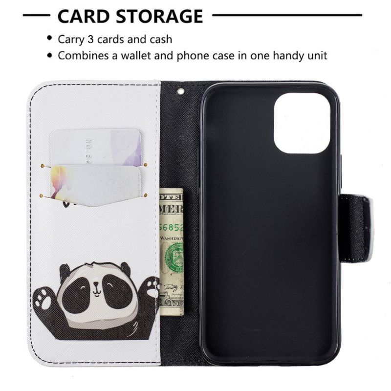 Flip Case Leren iPhone 11 Pro Hallo Panda