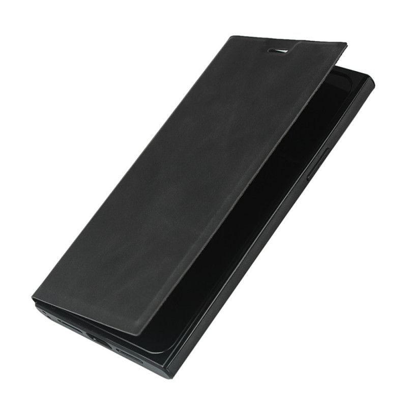 Folio-hoesje voor iPhone 11 Pro Grijs Zwart Zijdezachte Leerstijl