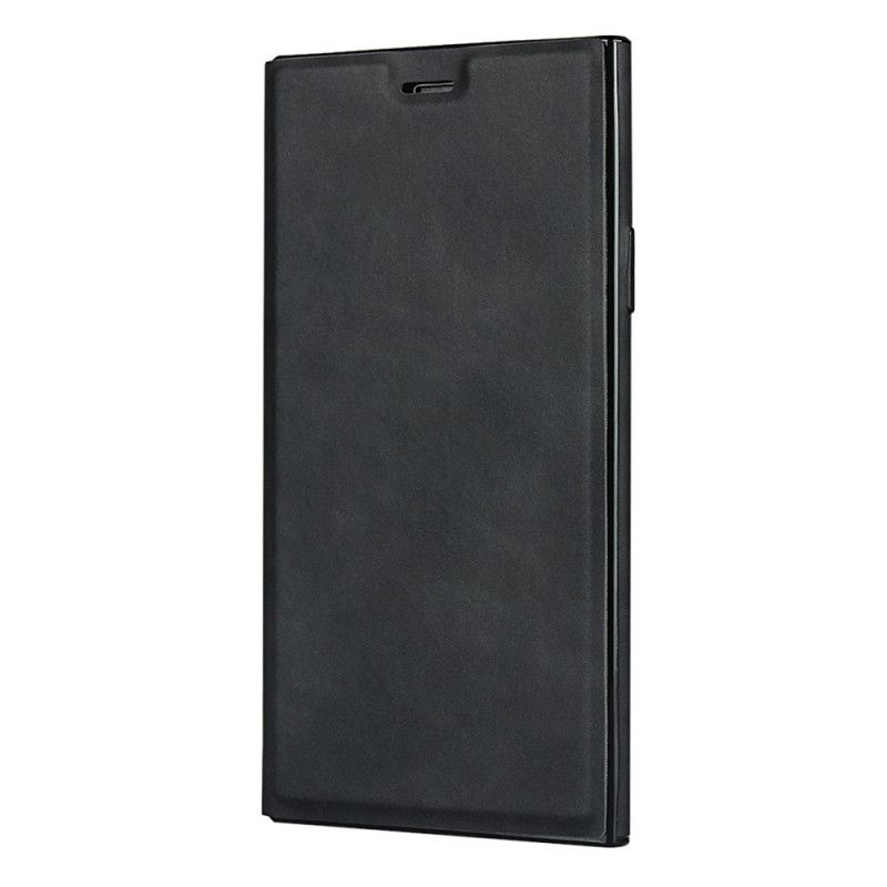 Folio-hoesje voor iPhone 11 Pro Grijs Zwart Zijdezachte Leerstijl