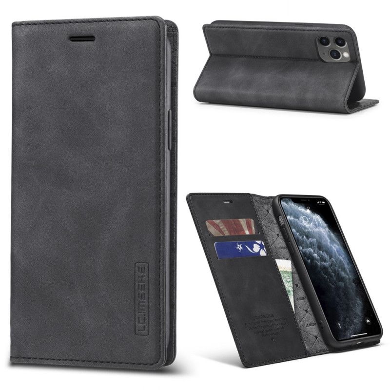 Folio-hoesje voor iPhone 11 Pro Rood Zwart Lc.Imeeke Leereffect