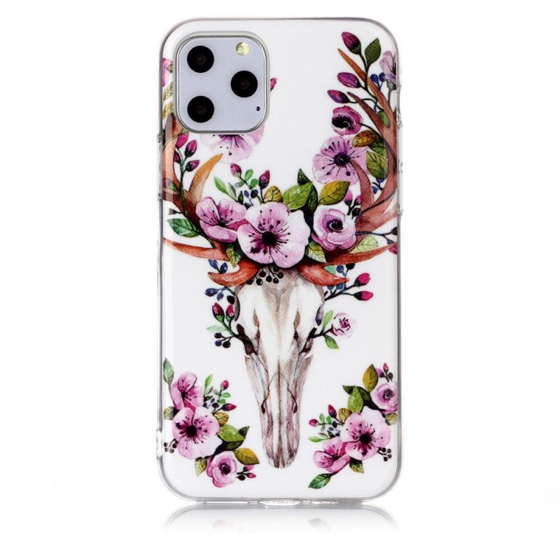 Hoesje iPhone 11 Pro Eland Met Fluorescerende Bloemen
