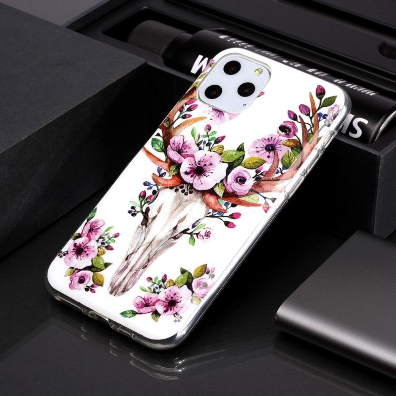 Hoesje iPhone 11 Pro Eland Met Fluorescerende Bloemen