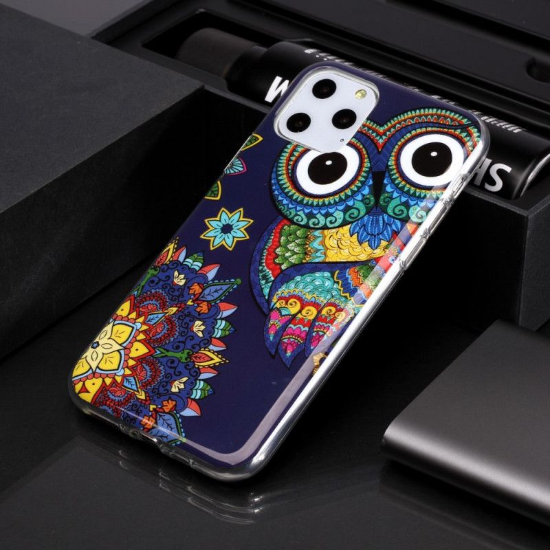 Hoesje iPhone 11 Pro Fluorescerende Enkele Uil