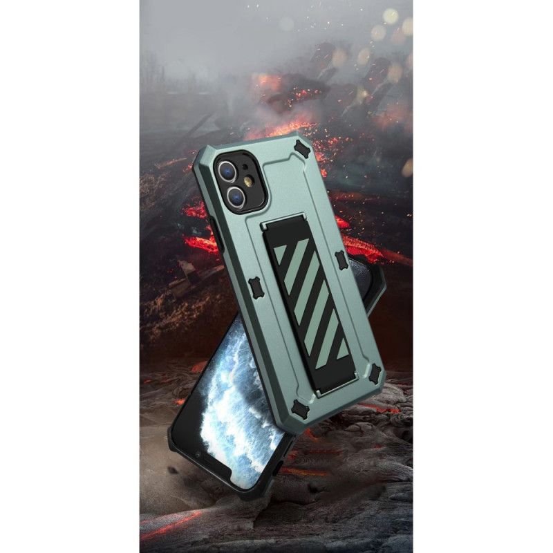 Hoesje iPhone 11 Pro Geel Rood Verwijderbare Steunriem
