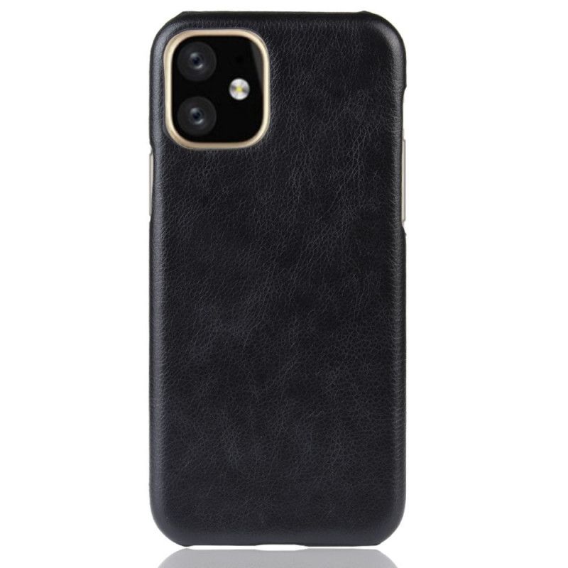 Hoesje iPhone 11 Pro Grijs Zwart Lychee Leereffect