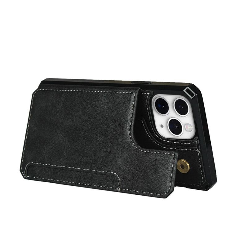 Hoesje iPhone 11 Pro Grijs Zwart Multifunctioneel Met Riem