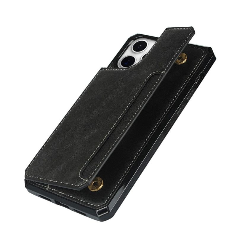 Hoesje iPhone 11 Pro Grijs Zwart Multifunctioneel Met Riem