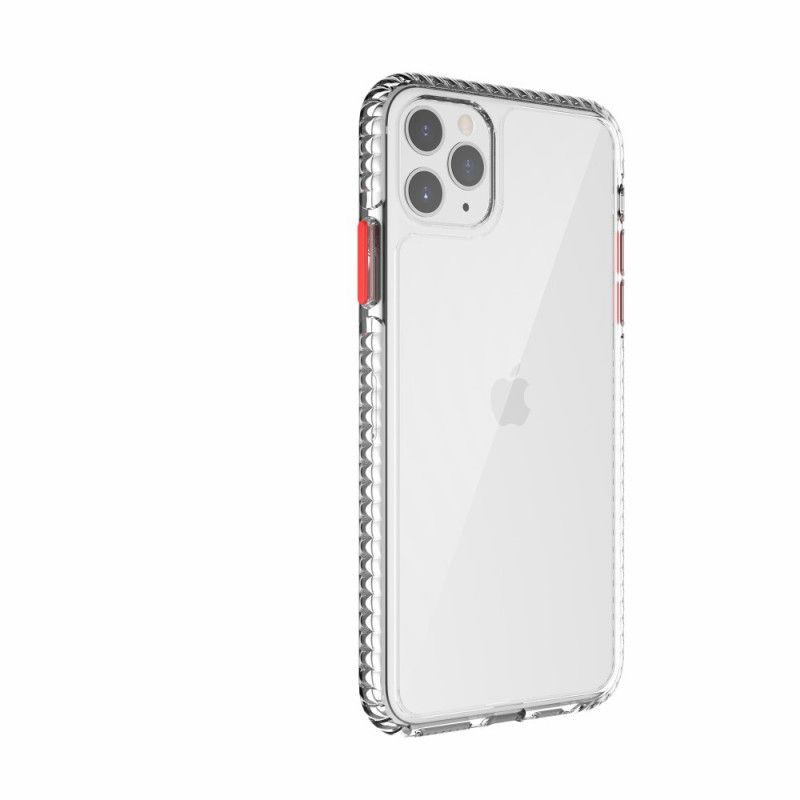 Hoesje iPhone 11 Pro Grijs Zwart Transparante Gestructureerde Randen
