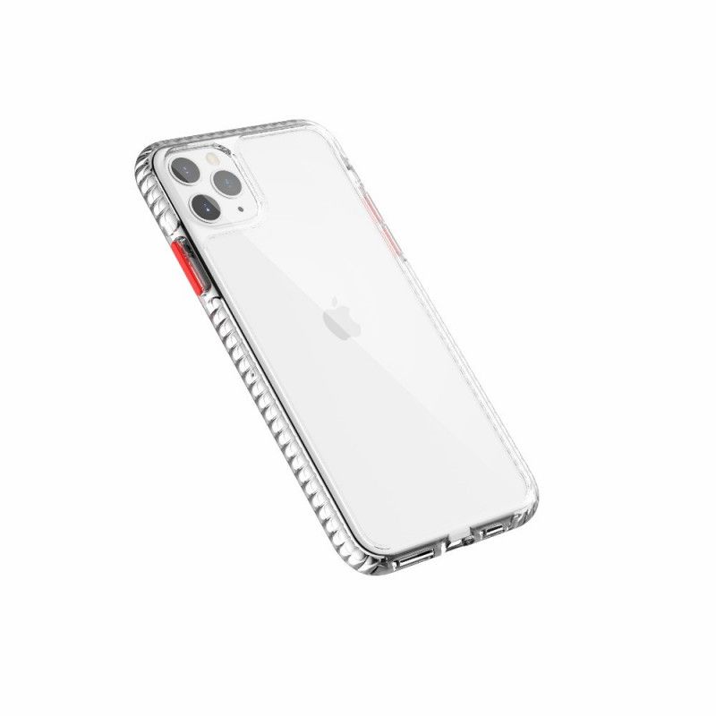 Hoesje iPhone 11 Pro Grijs Zwart Transparante Gestructureerde Randen