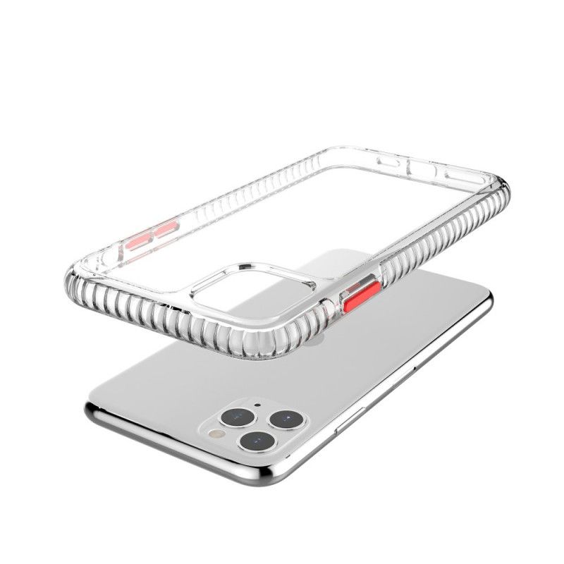 Hoesje iPhone 11 Pro Grijs Zwart Transparante Gestructureerde Randen