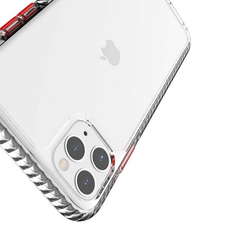 Hoesje iPhone 11 Pro Grijs Zwart Transparante Gestructureerde Randen