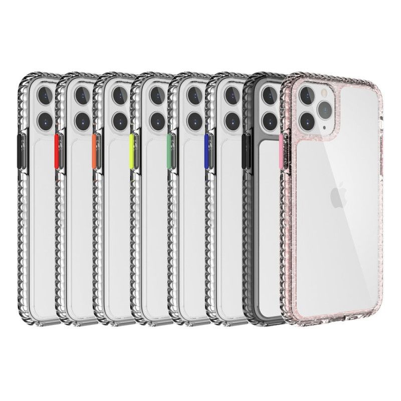 Hoesje iPhone 11 Pro Grijs Zwart Transparante Gestructureerde Randen
