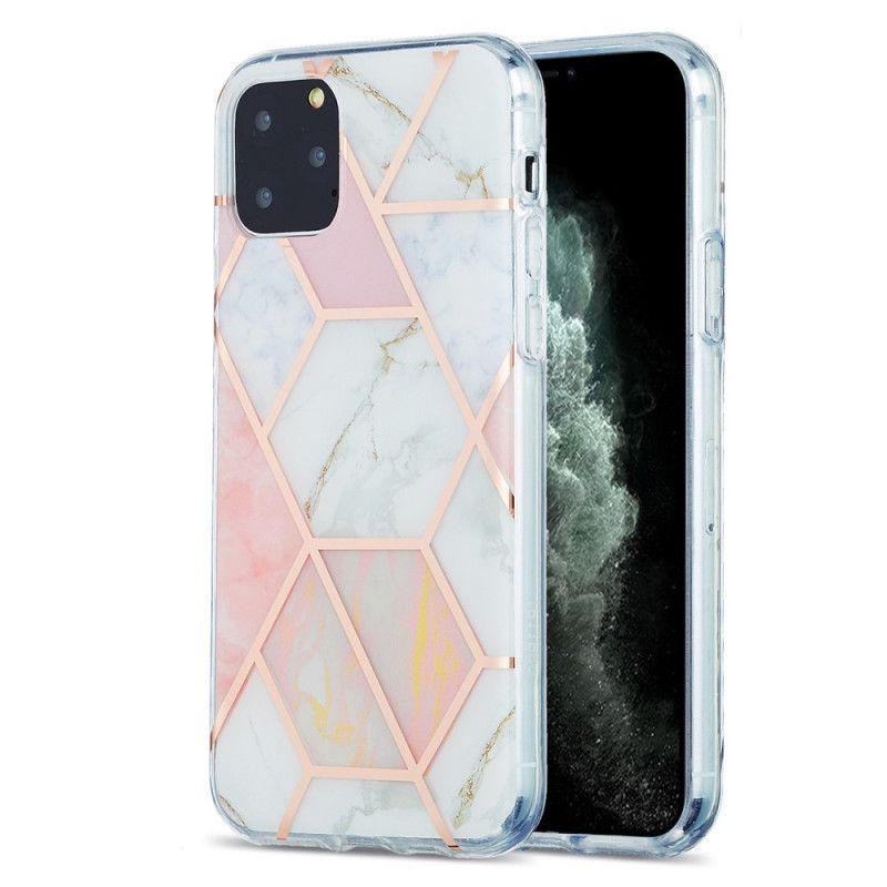Hoesje iPhone 11 Pro Groen Roze Flitsend Geometrisch Marmer