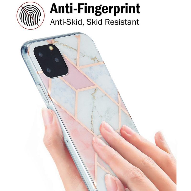 Hoesje iPhone 11 Pro Groen Roze Flitsend Geometrisch Marmer