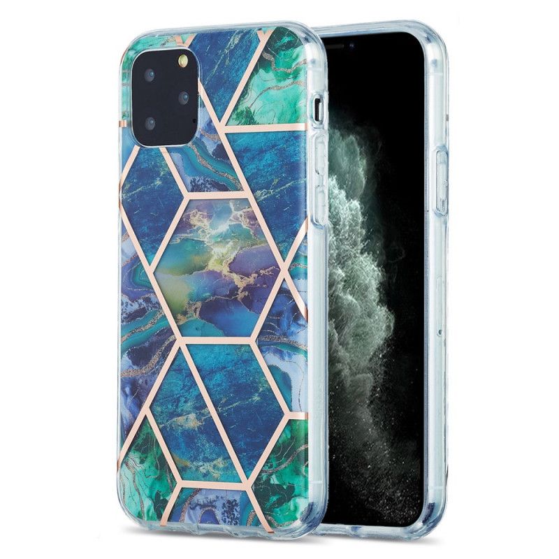 Hoesje iPhone 11 Pro Groen Roze Flitsend Geometrisch Marmer