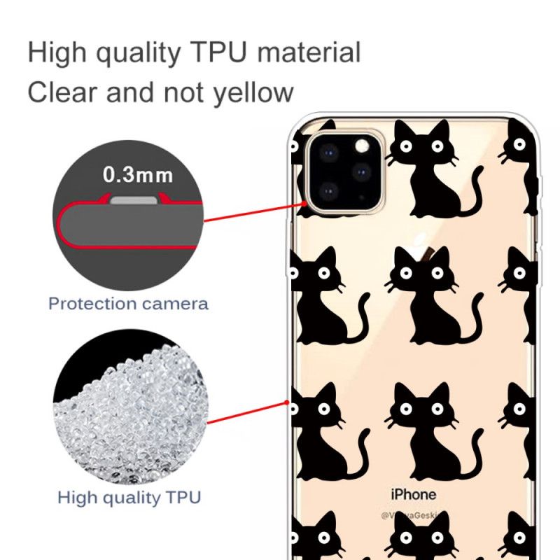 Hoesje iPhone 11 Pro Meerdere Zwarte Katten
