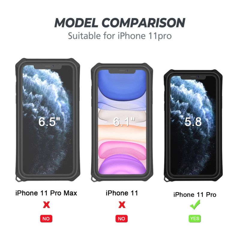 Hoesje iPhone 11 Pro Rood Zwart Afneembare Ringhouder