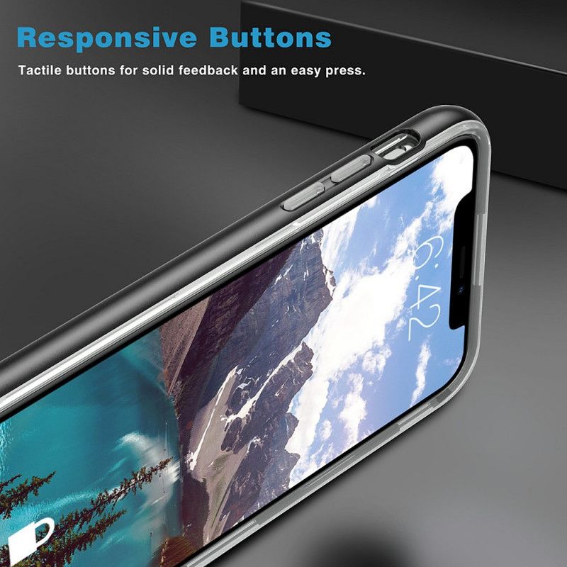 Hoesje iPhone 11 Pro Rood Zwart Hybride Met Gekleurde Randen