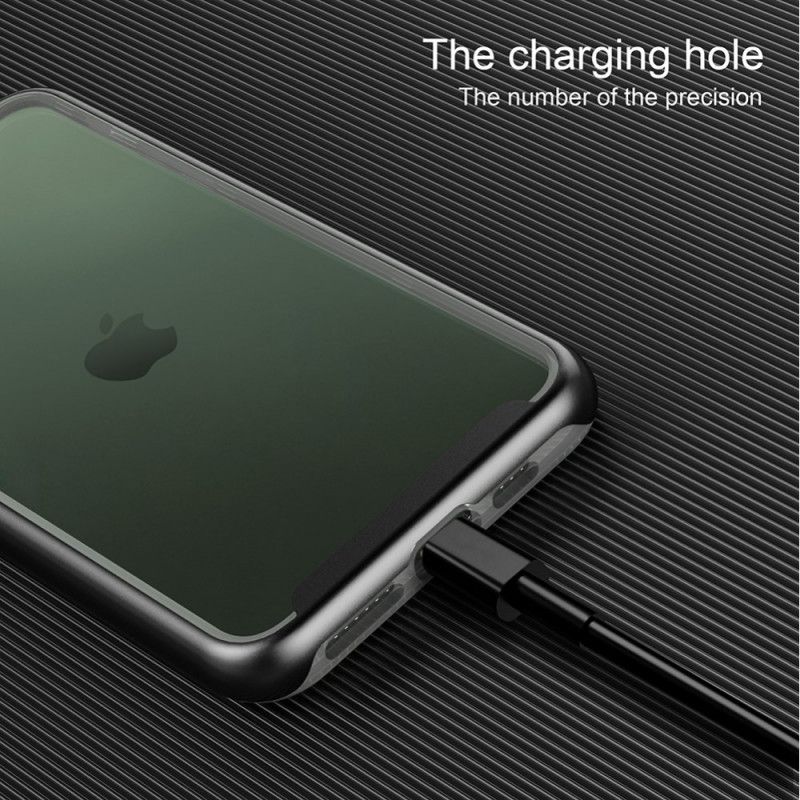 Hoesje iPhone 11 Pro Rood Zwart Hybride Met Gekleurde Randen