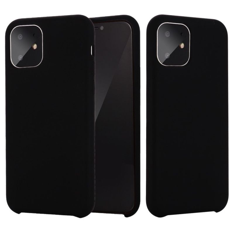 Hoesje iPhone 11 Pro Rood Zwart Vloeibare Siliconen
