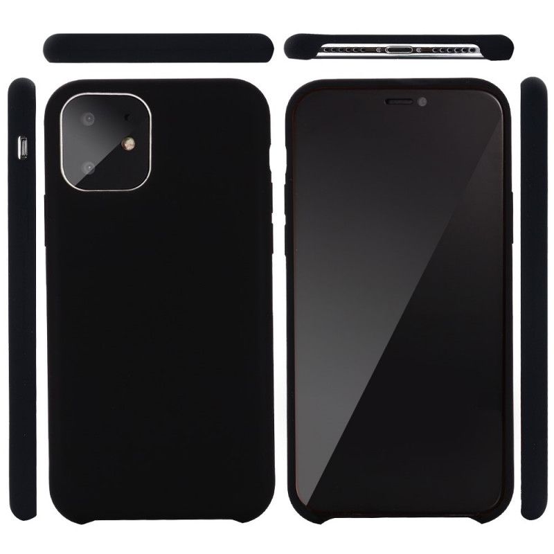 Hoesje iPhone 11 Pro Rood Zwart Vloeibare Siliconen
