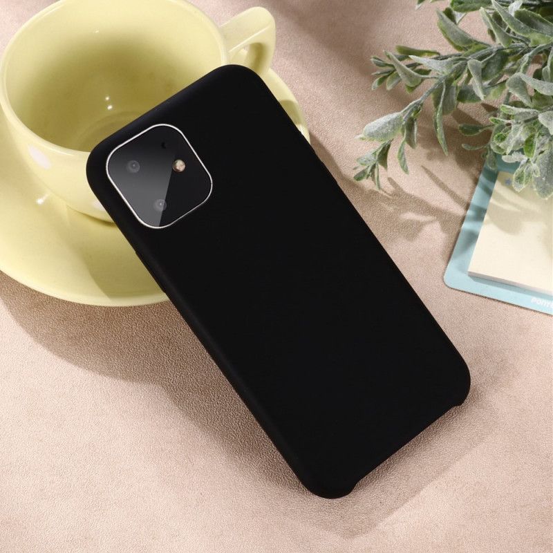 Hoesje iPhone 11 Pro Rood Zwart Vloeibare Siliconen