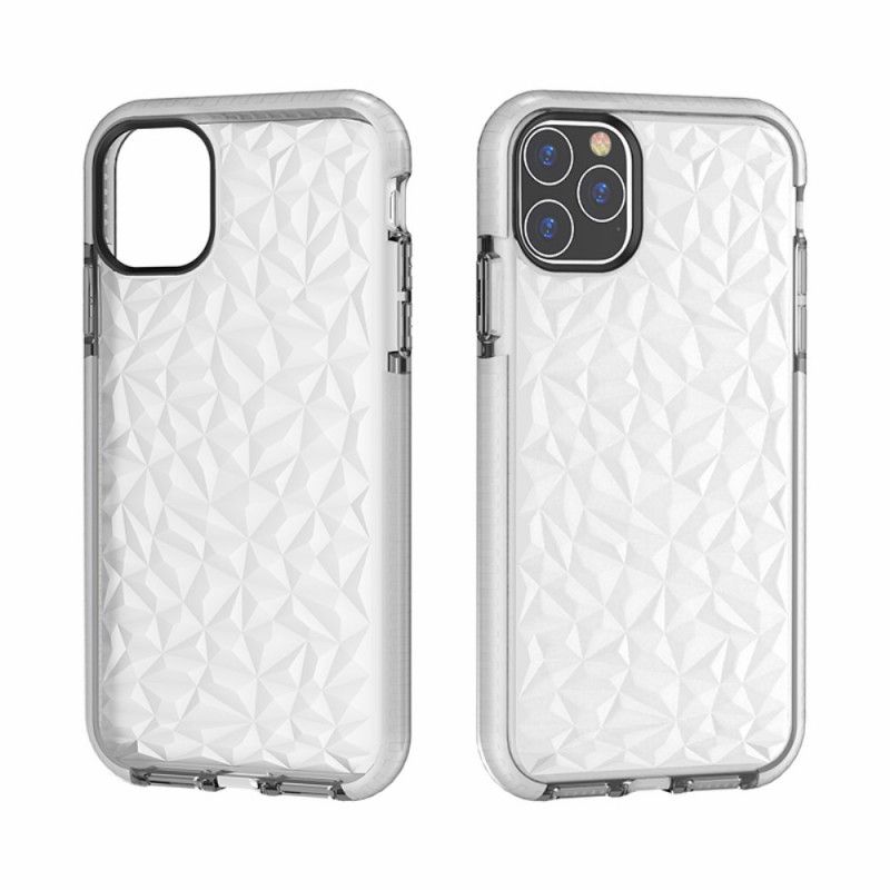 Hoesje iPhone 11 Pro Roze Zwart Transparante Diamanttextuur