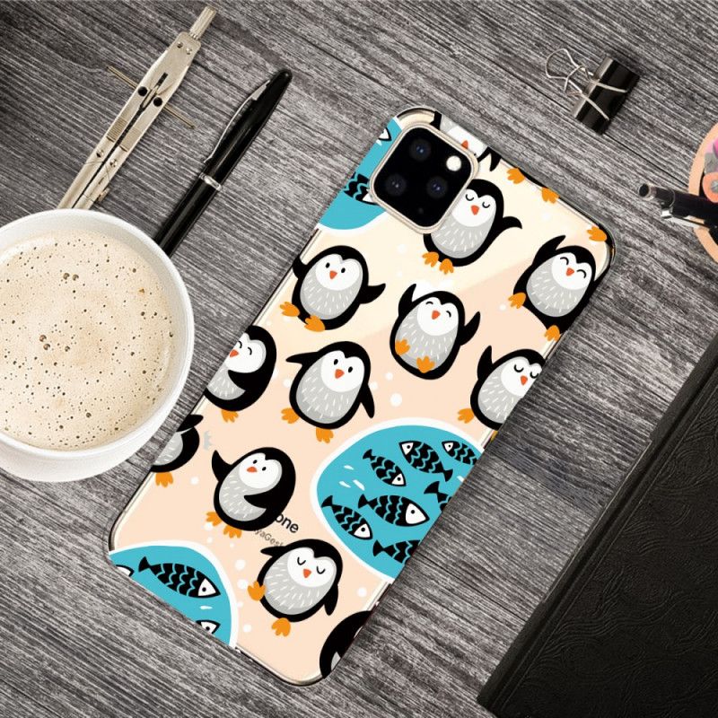 Hoesje iPhone 11 Pro Telefoonhoesje Pinguïns En Vissen