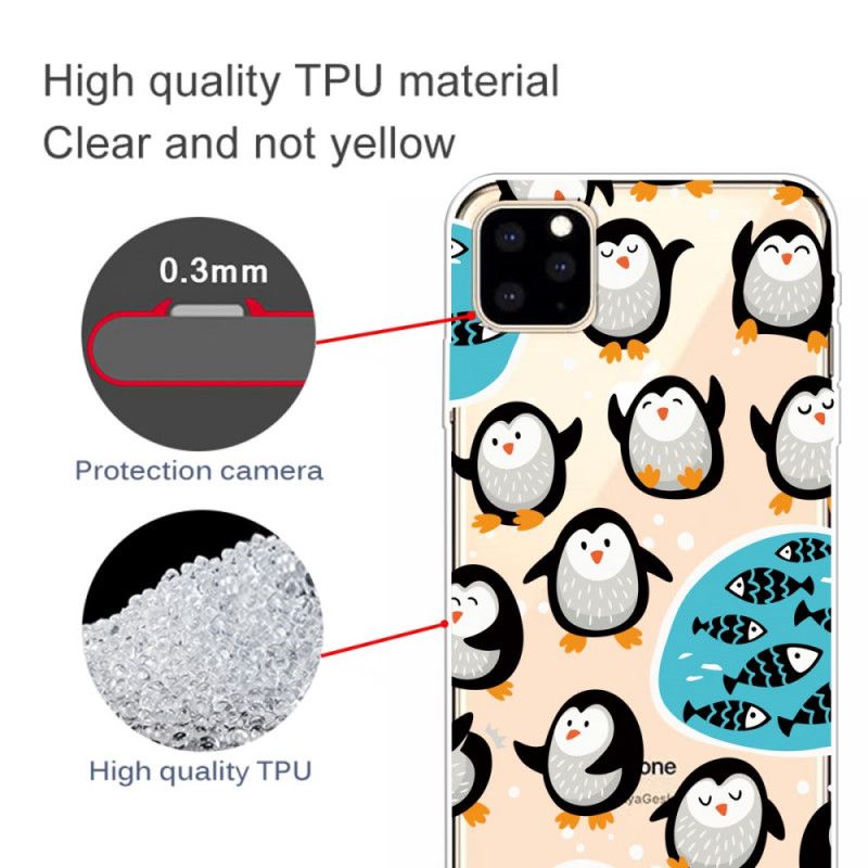 Hoesje iPhone 11 Pro Telefoonhoesje Pinguïns En Vissen