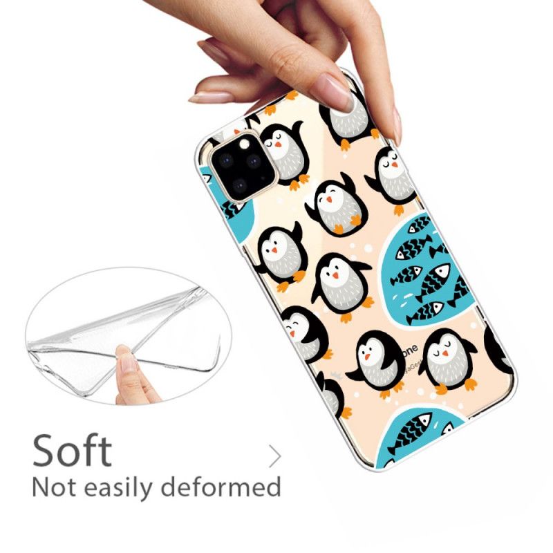 Hoesje iPhone 11 Pro Telefoonhoesje Pinguïns En Vissen