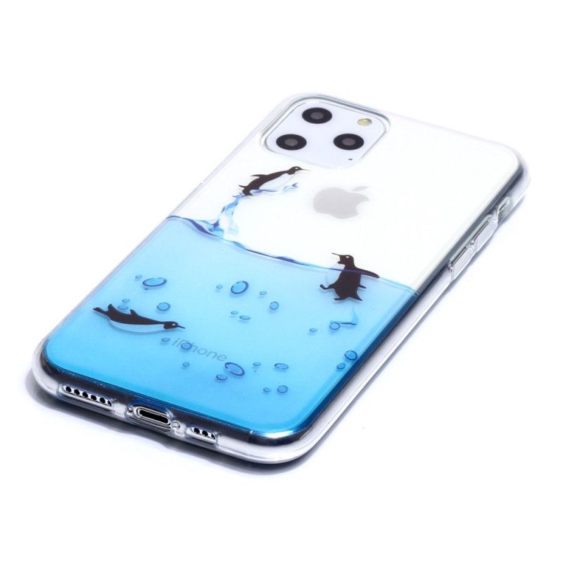 Hoesje iPhone 11 Pro Telefoonhoesje Transparant Spel Van Pinguïns