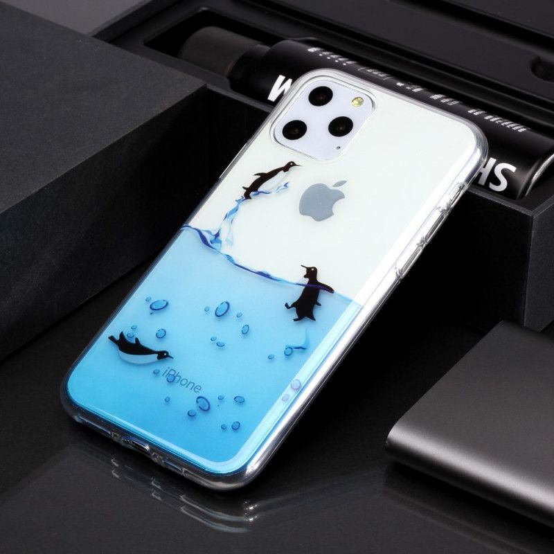 Hoesje iPhone 11 Pro Telefoonhoesje Transparant Spel Van Pinguïns
